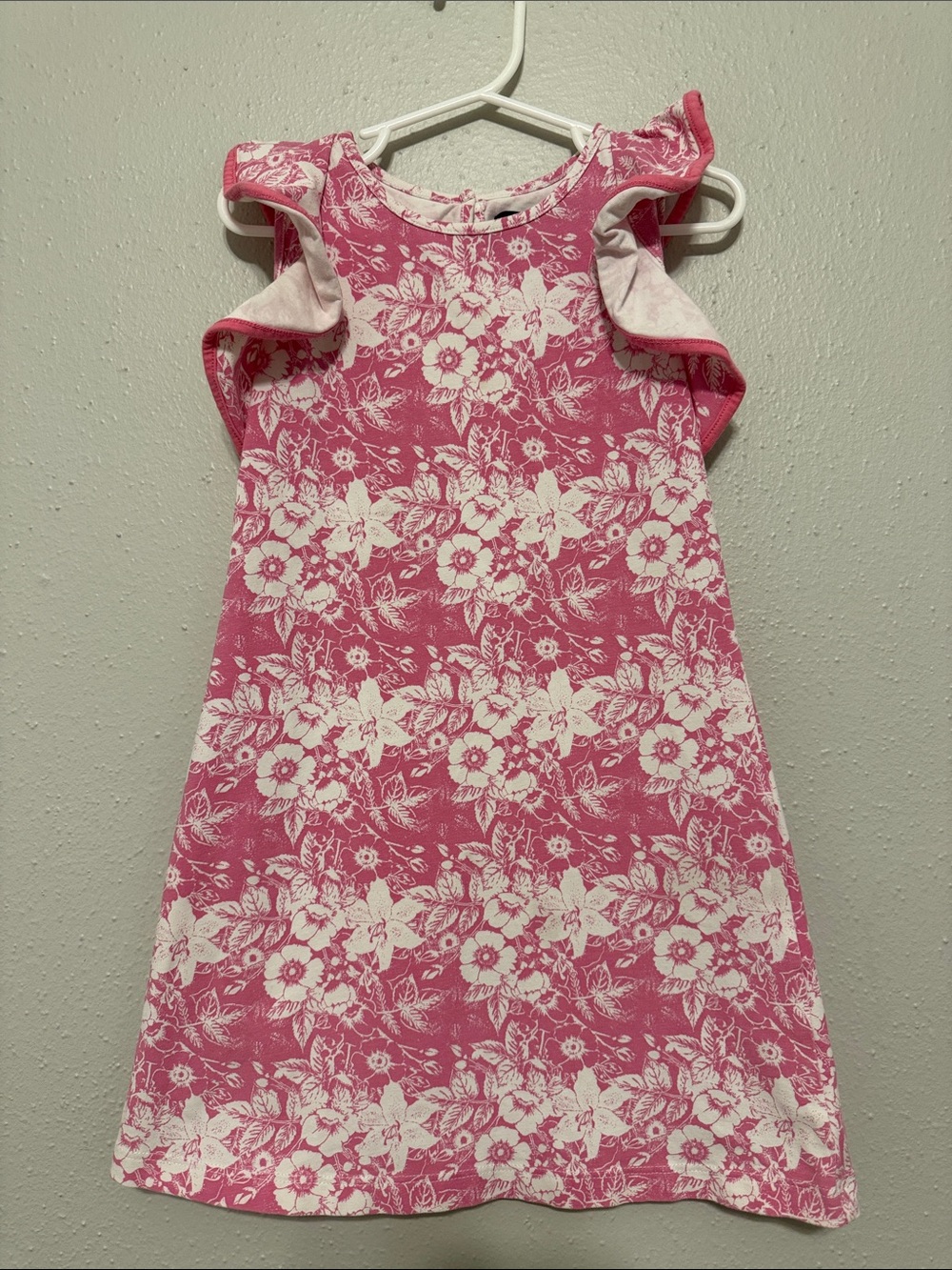 Duffield Lane Pink Floral Ruffle-Sleeve Dress for Girls